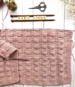 knit pink basketweave blanket