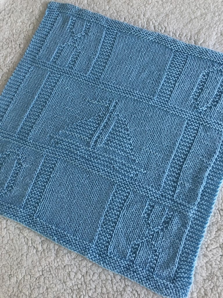 knit sailboat blanket