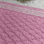 knitted pink waffle cone with variegated icecream on top