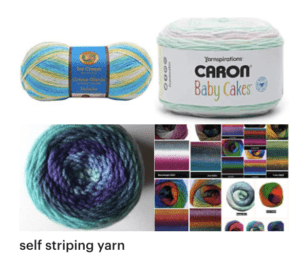 Etsy self striping acrylic yarn