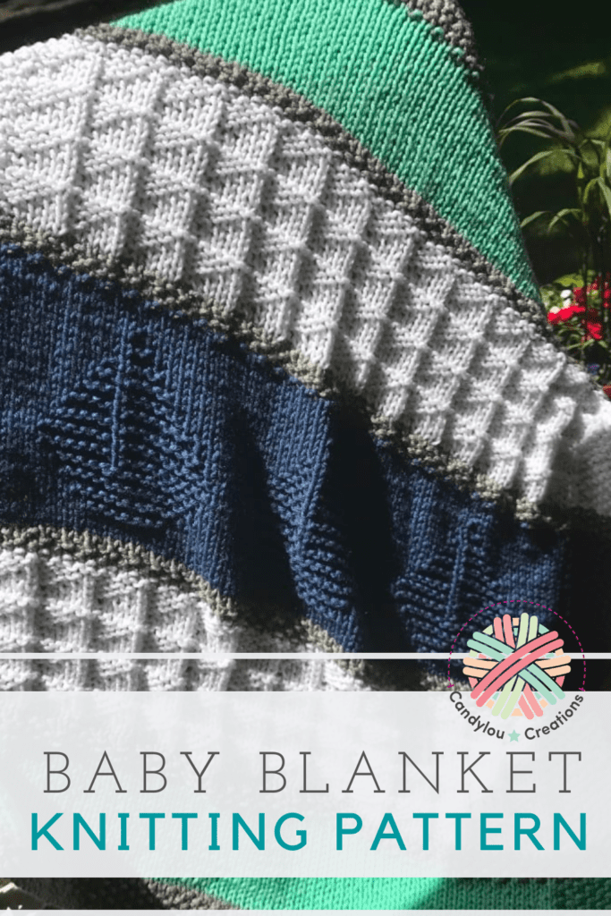 green white blue baby blanket