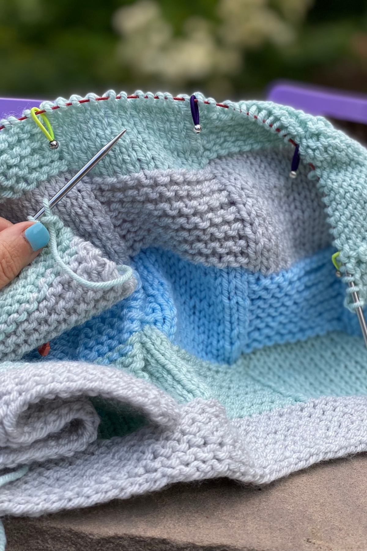 Easiest baby best sale blanket to knit