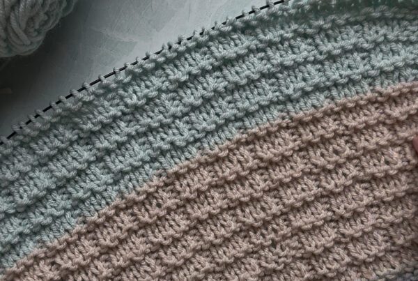 textured handknit blanket