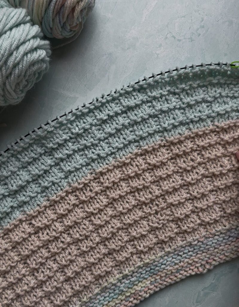 textured handknit blanket