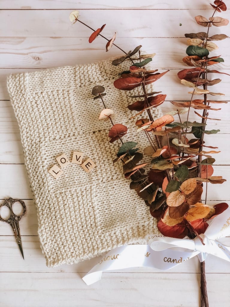 baby blanket with eucalyptus